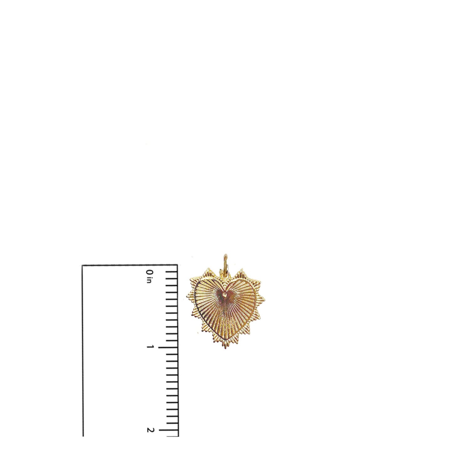Stacy Gold Fan Heart Charm Pendant