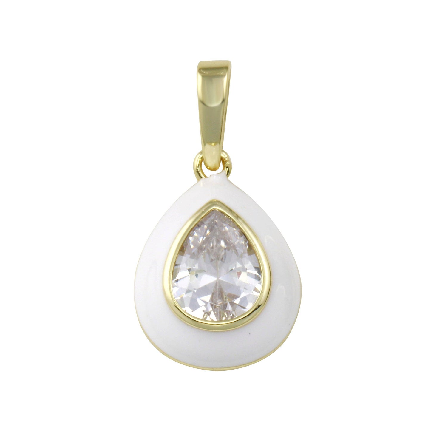 Enamel Diamond Drop Charm